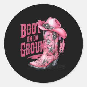 Stiefel für den Western Cowgirl Countr. Runder Aufkleber