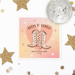 Stiefel N' Bubbly Cowboy Stiefel Herz Junggesellin Serviette