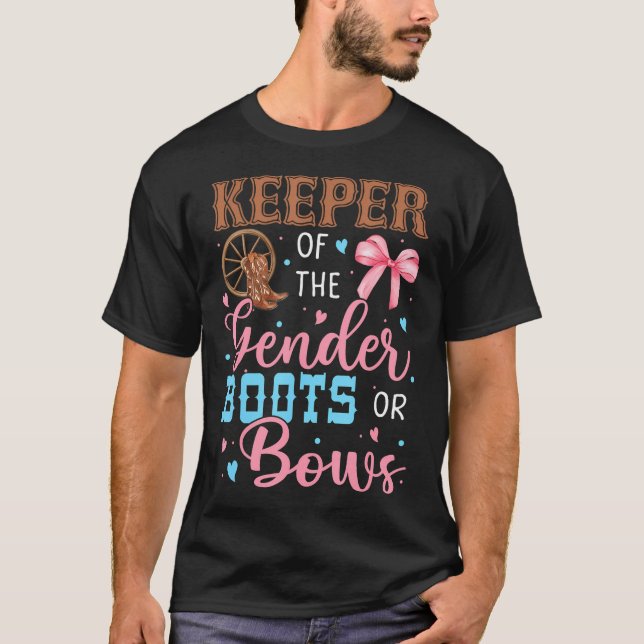 Stiefel oder Bogen — Funny Keeper (engl. Gender Ba T-Shirt (Vorderseite)
