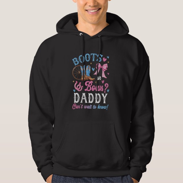 Stiefel oder Bögen Geschlechtsdekorationen Daddy L Hoodie (Vorderseite)