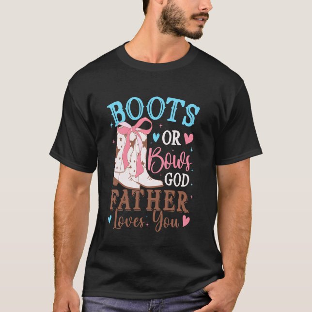 Stiefel oder Bögen Geschlechtsenthüllungsdekoratio T-Shirt (Vorderseite)