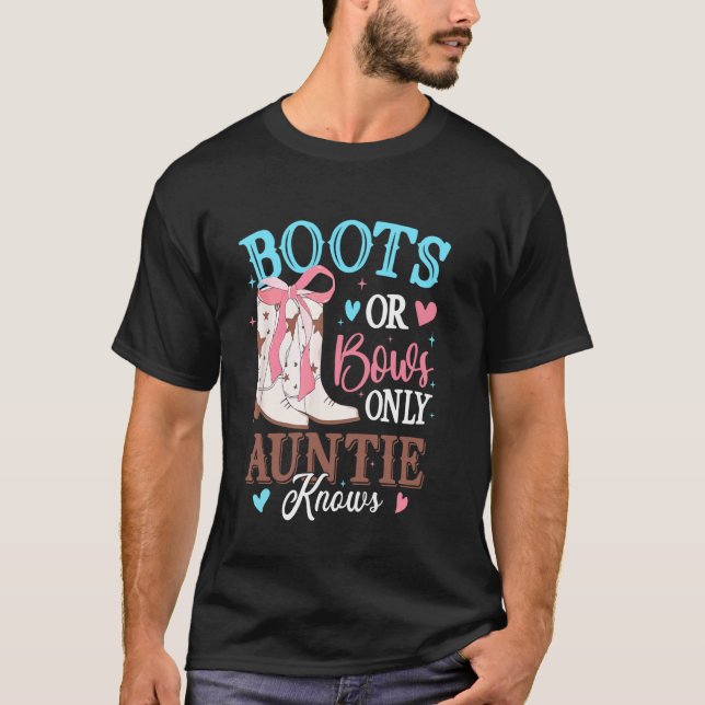 Stiefel oder Bögen Geschlechtsenthüllungsdekoratio T-Shirt (Vorderseite)