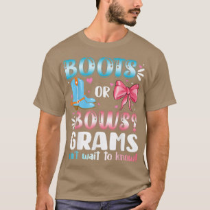 Stiefel oder Bogen Grams Gender Reveal Baby Shower T-Shirt