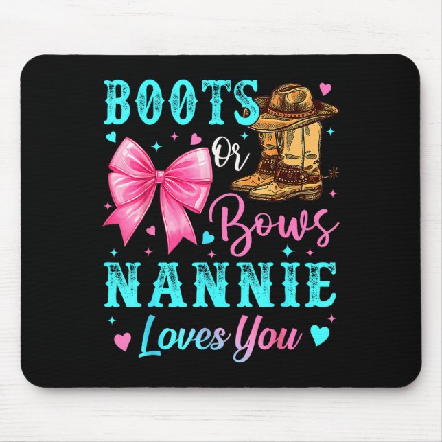 Stiefel oder Bögen Oma liebt dich Geschlecht enthü Mousepad (Vorne)