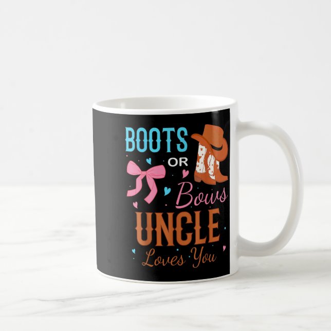 Stiefel oder Bögen Onkel liebt dich Geschlechtsent Kaffeetasse (Rechts)