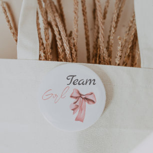 Stiefel oder Bows Blue Pink Gender Reveal Team Gir Button