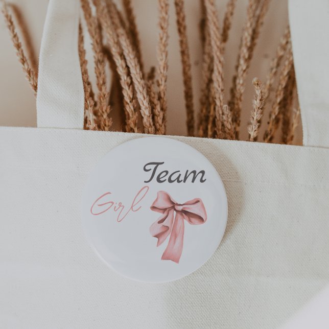 Stiefel oder Bows Blue Pink Gender Reveal Team Gir Button (Von Creator hochgeladen)
