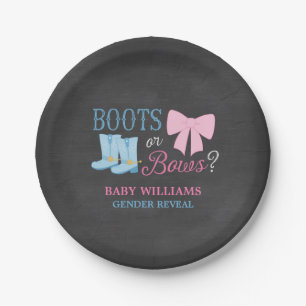 Stiefel oder Bows Gender Reveal Party Baby Shower Pappteller