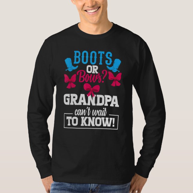 Stiefel oder Bows Gender Reveal Party Großvater Ba T-Shirt (Vorderseite)