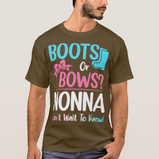 Stiefel oder Bows Nonna Gender Reveal Schwangersch T-Shirt