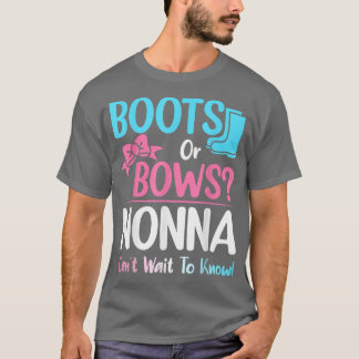 Stiefel oder Bows Nonna Gender Reveal Schwangersch T-Shirt