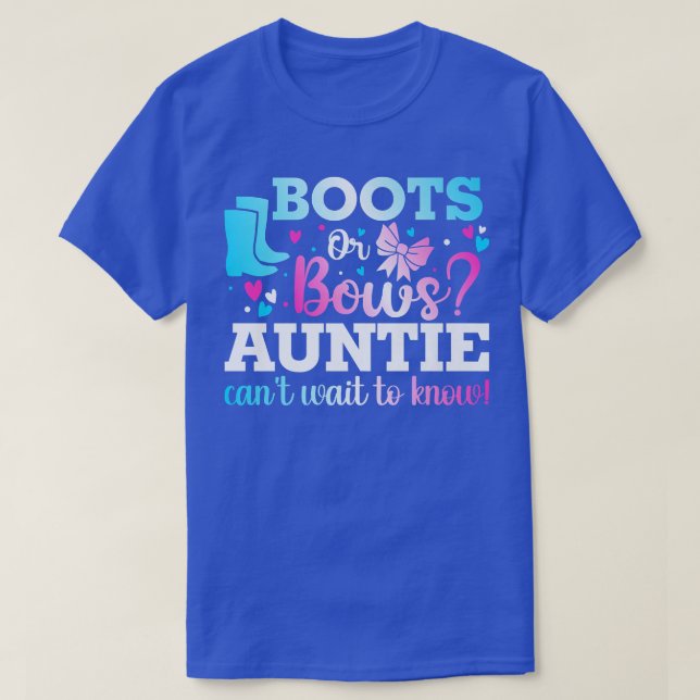 Stiefel oder Bows Tante Gender Reveal Baby Shower  T-Shirt (Design vorne)