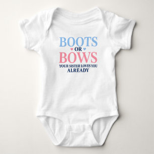 Stiefel oder Schleifen Geschlecht Deine Schwester Baby Strampler