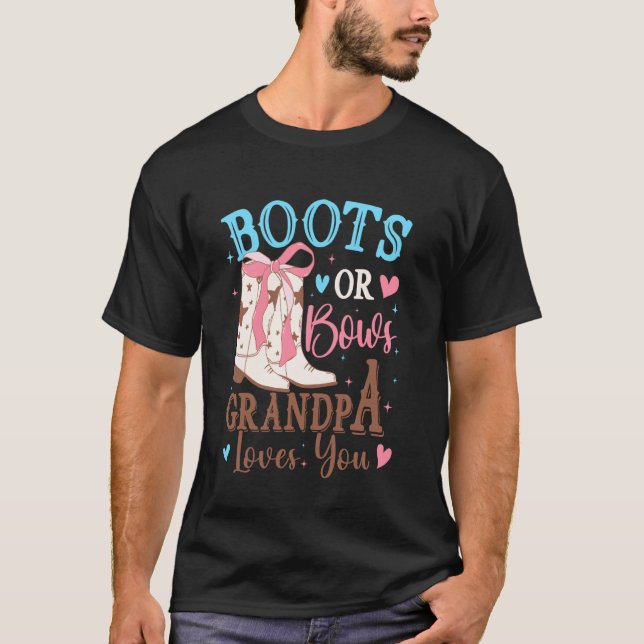 Stiefel oder Schleifen Geschlechtsenthüllungsdekor T-Shirt (Vorderseite)