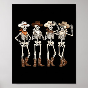 Stiefel Pferd Tanzendes Skelett Western Land Rodeo Poster