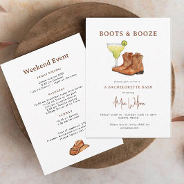 Stiefel & Stiefel Cowgirl Bachelorette Wochenende Einladung