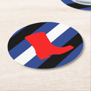 Stiefel-Stolzflagge Runder Pappuntersetzer