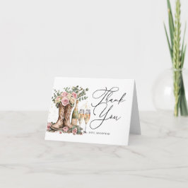 Stiefel und Blasen - Rustikale Western-Hochzeitsfe Dankeskarte