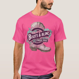 Stiefel und Bling Cowgirl Dinge Niedlich Western C T-Shirt
