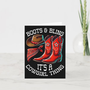 Stiefel und Bling Cowgirl Rodeo Reitsport Wes Karte