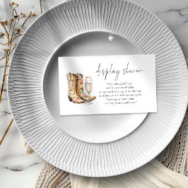 Stiefel und Blubbly Bridal Display Shower Begleitkarte
