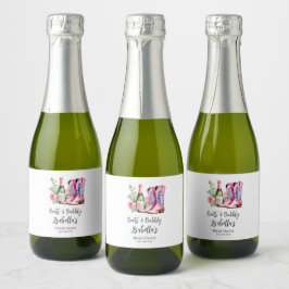 Stiefel und blubbly Pink-Brautparty