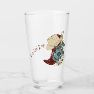 Stiefel und Blumen Schönheit-bearbeitbar Glas