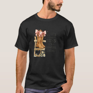 Stiefel und Bögen Cowgirl Thing Western Rosa Bogen T-Shirt