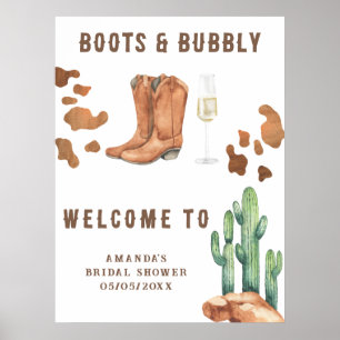 Stiefel und Brautparty mit Blasen Poster