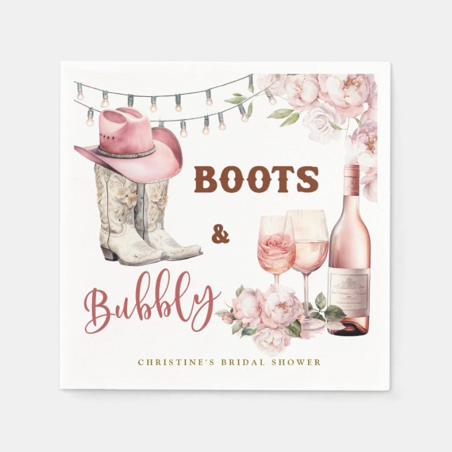 Stiefel und Brautparty Serviette (Vorderseite)