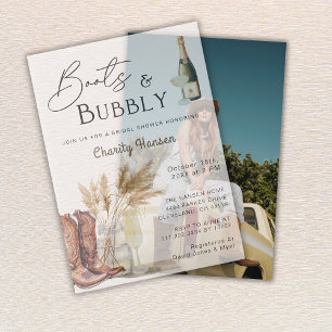 Stiefel und Bubbly Boho Pampas Grass Brautparty