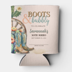 Stiefel und Bubbly Country Western Cactus Birthday Dosenkühler