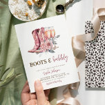 Stiefel und Bubbly Elegantes rosa Brautparty Einladung<br><div class="desc">Stiefel und Bubbly Elegante Rosa Bridal Dusche Einladung</div>