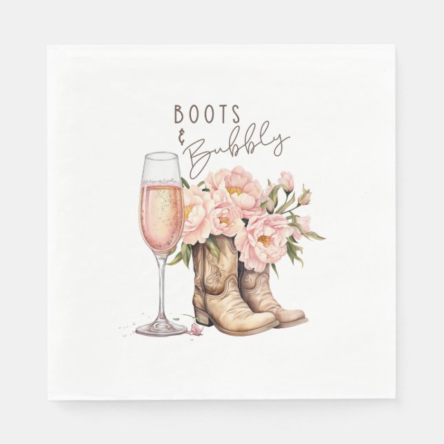 Stiefel und Bubbly Napkins Serviette (Vorderseite)