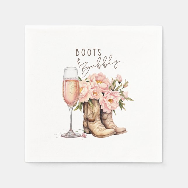 Stiefel und Bubbly Napkins Serviette (Vorderseite)