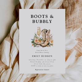 Stiefel und Bubbly Western Brautparty Einladung