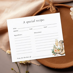 Stiefel und Bubbly Western Brautparty Rezept Card