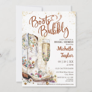Stiefel und Bubbly Western Bride Wild West Country Einladung
