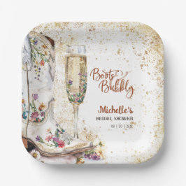 Stiefel und Bubbly Western Bride Wild West Country Pappteller