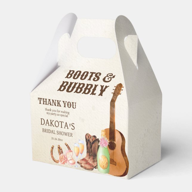 Stiefel und Bubbly Western Rodeo Cowgirl Brunch Geschenkschachtel (Vorderseite)