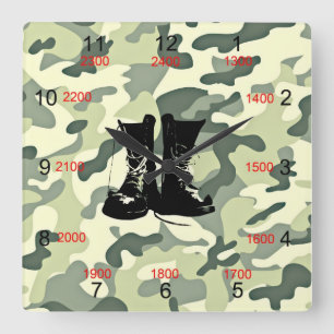 Stiefel und Camouflage - Uhr