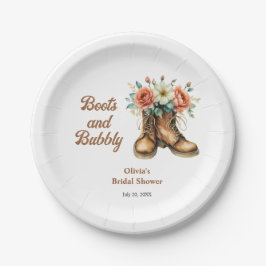 Stiefel und Glamour Rustikale Western-Brautparty  Pappteller