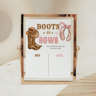 Stiefel und Schleifen Geschlecht Enthüllung Schild