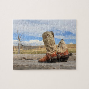 Stiefel und Sporn-Puzzlespiel