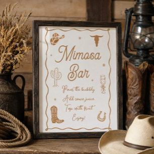 Stiefel und Sprudel Hochzeitsdusche Mimosa Bar Poster