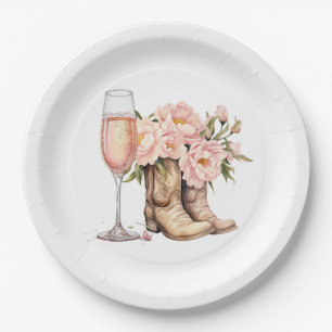 Stiefel und Sprudelige Papierplatten Pappteller