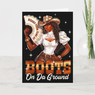 Stiefel Zu Lande Cowgirl Schwarze Frauen Afrika Bl Karte