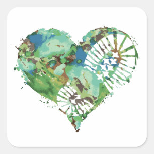 Stiefelmehlherz Quadratischer Aufkleber