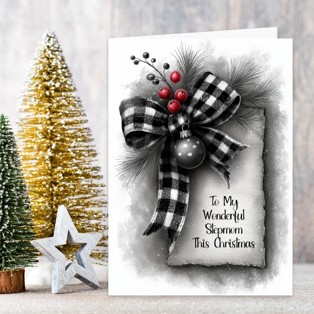 Stiefmutter Buffalo Plaid Schleife Weihnachten (Von Creator hochgeladen)