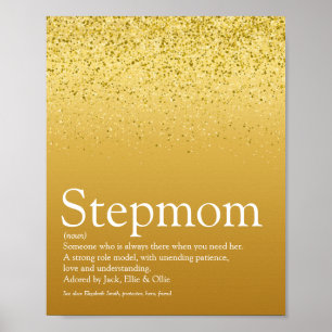Stiefmutter Definition Gold Glitter Poster